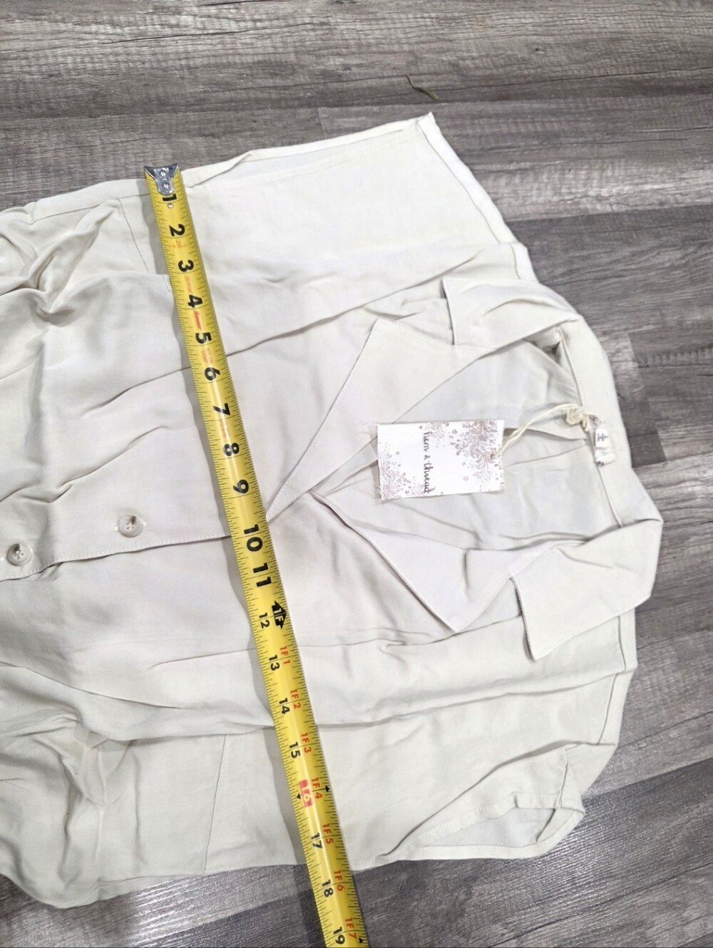 Nwt HEM & THREAD REVOLVE cut Out Linen Women’s Cream Short-Sleeve Jumpsuit Y2K - Picture 4 of 12